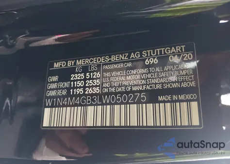 2020 Mercedes-Benz Glb 250 z USA, uszkodzony, nr VIN W1N4M4GB3LW050275